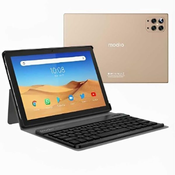 تابلت موديو M19 10.1 انش 1280 × 800 IPS عالي الوضوح بنظام اندرويد وذاكرة RAM 8GB وروم 512GB ثنائي شرائح الاتصال، رمادي، واي فاي