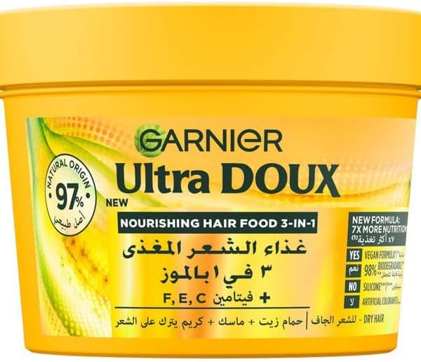 غذاء الشعر المغذي الترا دو 3 في 1 للشعر الجاف من غارنييه، 390 مل