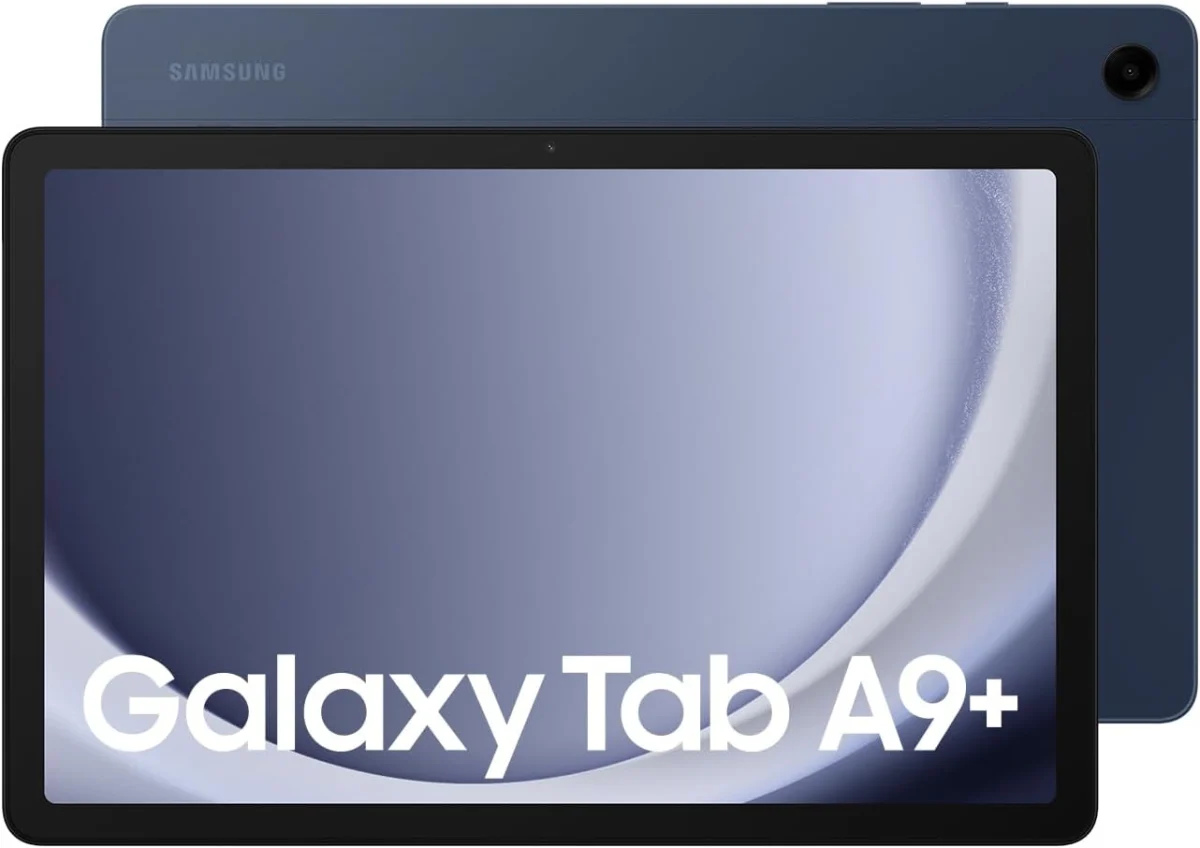 تابلت سامسونج جالكسي تاب ايه 9 بلس يعمل بنظام تشغيل اندرويد، ذاكرة RAM 8GB، سعة تخزين 128GB، لون كحلي (اصدار المملكة العربية السعودية)، بلوتوث