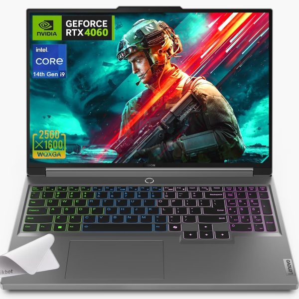 لينوفو لابتوب العاب ليجن برو 5i 16 انش WQXGA (2560×1600) - معالج i9-13900HX (24 نواة) جيفورس RTX 4060 (TGP 140 واط)، ويندوز 11 هوم، مع قاعدة ماوس (64GB RAM، 1TB PCIe SSD)