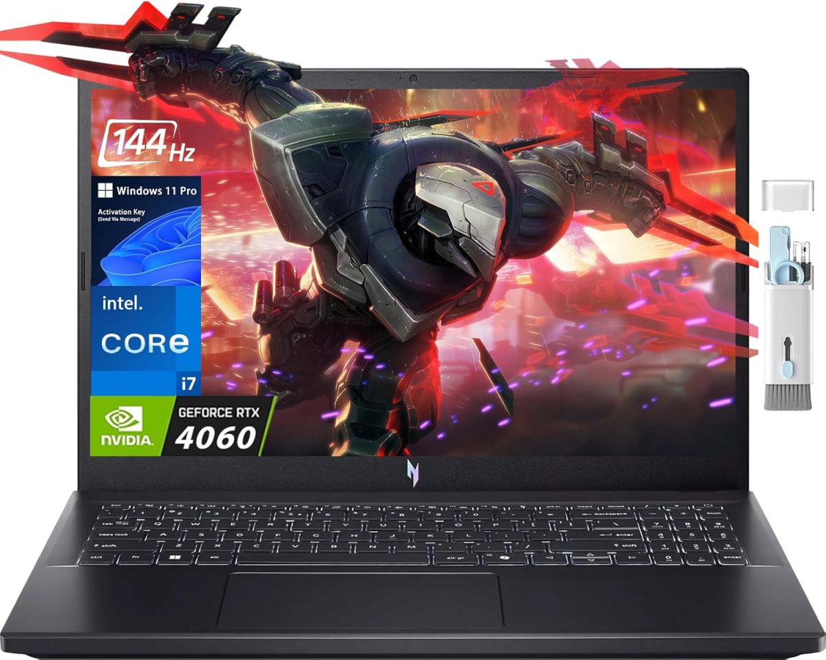 ايسر لابتوب العاب نيترو في 15 2024، شاشة 15.6 انش FHD IPS 144Hz، انتل الجيل 13 i7-13620H حتى 4.90GHz، جيفورس RTX 4060، 64GB DDR5، 1TB SSD، كيبورد باضاءة خلفية، واي فاي 6، ويندوز 11 برو، مع فرشاة