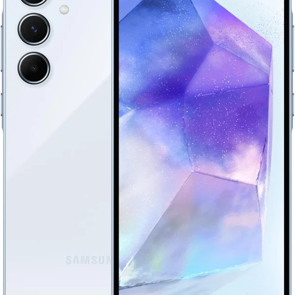 سامسونج جوال جالكسي ايه 55 الجيل الخامس 5G ذاكرة تخزين 128GB RAM 8GB هاتف ذكي بنظام اندرويد لون ايس بلو رائع (اصدار المملكة العربية السعودية) ازرق فاتح بشريحتين