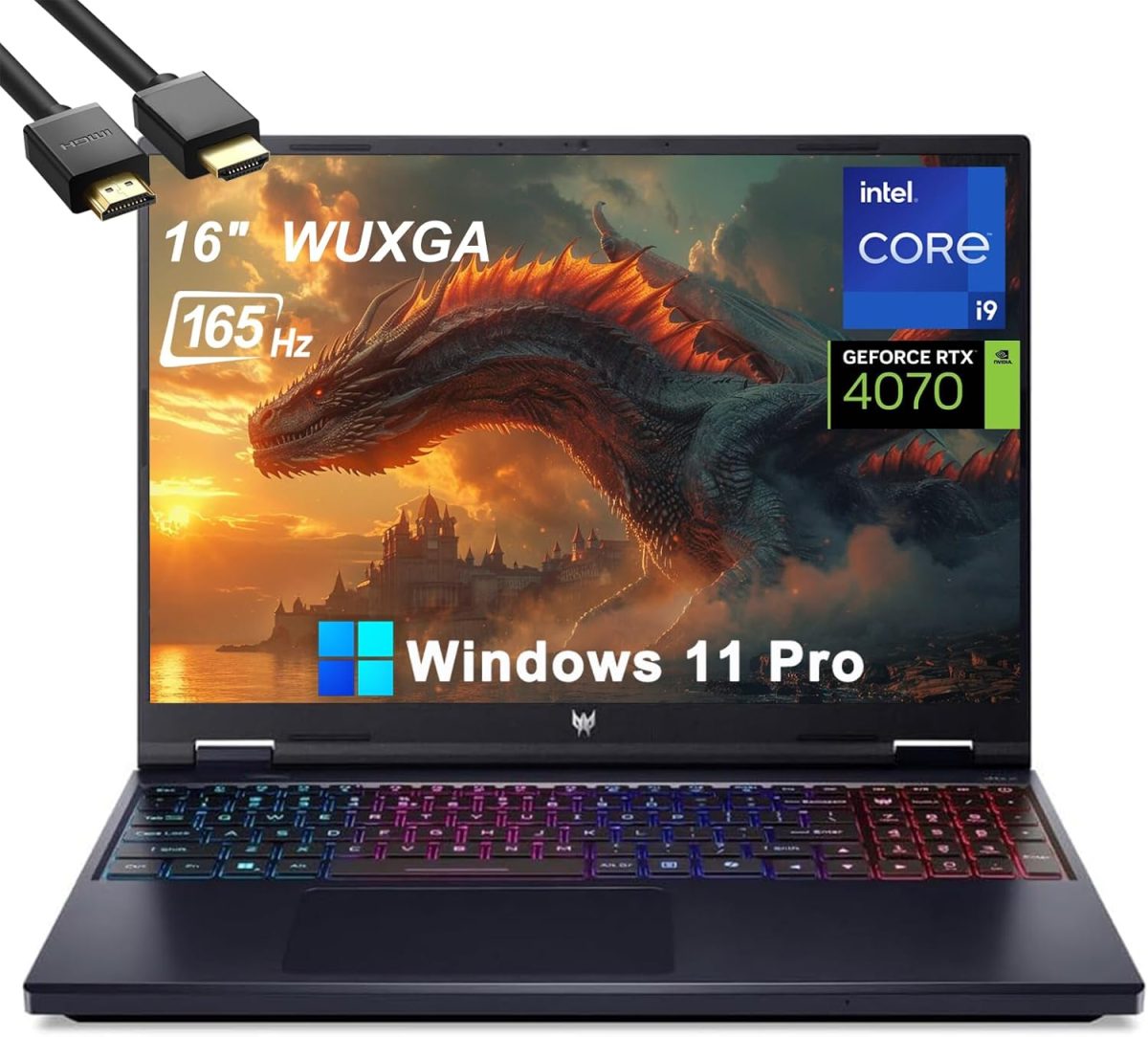 ايسر لابتوب العاب بريداتور هيليوس نيو 16 الذكاء الاصطناعي 16 انش 165Hz WUXGA IPS، انتل الجيل 14 24 كور i9-14900HX(5.80GHz)، جيفورس RTX 4060، 64GB DDR5 RAM، 1TB SSD، كيبورد باضاءة خلفية RGB، ويندوز 11