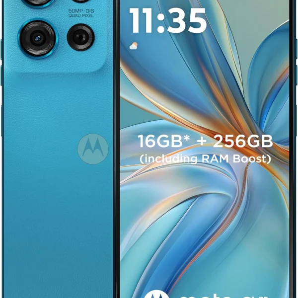 MOTOROLA G75 5G, 8+8GB RAM,pSIM + eSIM,256 GB ROM, Military grade durabilty, Snapdragon 6 Gen 3, 6.8" 120Hz, Android 14, Aqua Blue
