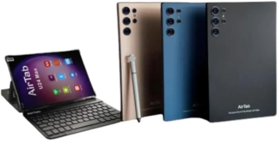 Airtab U24 Max Tablet, 16GB RAM, 1TB Storage, with Keyboard and Stylus, Multiple Colours