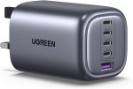 يوجرين شاحن USB C قابل للطي بـ5 منافذ بقدرة 100 واط من نيكسود، حائط سريع 65 متوافق - ماك بوك برو/اير، اتش بي/ديل، ايباد ايفون 16 برو ماكس، 45 جالكسي اس 24 الترا، الخ