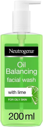 Neutrogena, Facial Wash, Visibly Clear, Pore & Shine, With natural cleanser lime & soothing aloe vera for a long lasting mattifying effect, suitable for oily skin, 200ml