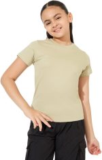 Styli Girls Solid Round Neck T-Shirt