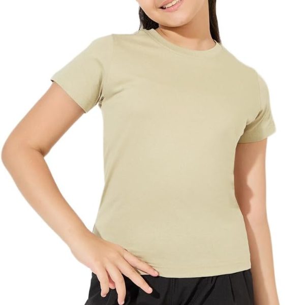 Styli Girls Solid Round Neck T-Shirt