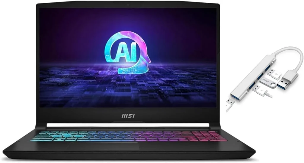 MSI لابتوب العاب كاتانا 15.6 انش 144Hz FHD ومعالج AMD رايزن 7-8845HS (افضل من i7-13620H) وانفيديا جيفورس RTX 4060 باضاءة خلفية وكولر بوست 5 وذاكرة RAM 32GB DDR5 وSSD 1024GB وويندوز 11 هوم مع موزع USB