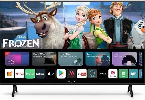 تلفزيون اندرويد ذكي 65 بوصة DTD65BU، دقة 1080p، 2 منفذ HDMI، تصميم نحيف لخدمات البث، LED، فضي