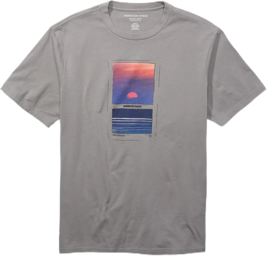 AMERICAN EAGLE Mens U-0181-3011-020 Super Soft Photoreal Graphic T-Shirt