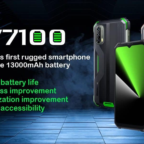 هاتف ذكي خارجي BV7100 من بلاك فيو، بطارية 13000mAh 33 واط، شحن سريع، هاتف متين IP68-IP69K، 6GB+128GB، شاشة FHD+ 6.58 انش، كاميرا ثلاثية 12MP ونظام تحديد المواقع ان اف سي (برتقالي)، بشريحتين