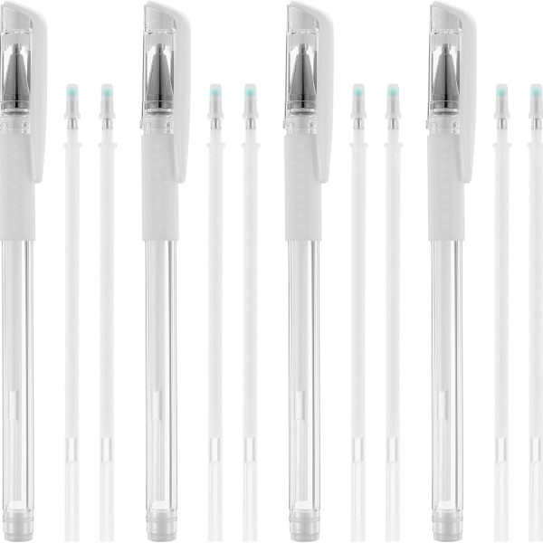Eyebrow Mapping Pen, Microblading Eyebrow Pen with Skin Marker, Eyebrow Permanent Makeup Position Mark Tool, Great Eyebrow Makeup Tool for Artists, for Eyebrow Skin (4 Pens + 8 Replacement Refills)