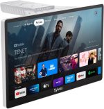 تلفزيون مطبخ ذكي صغير 15.6 بوصة 1080P FHD تحت الخزانة من سيلفوكس جوجل الذكي مع جهاز تحكم عن بعد صوتي وواي فاي وبلوتوث وكروم كاست 2 مكبر صوت مدمج وقابل للطي LED، أزرق