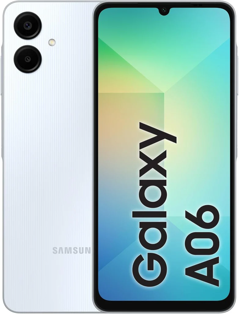 Samsung Galaxy A06 LTE, Android Smartphone, Dual SIM Mobile Phone, 6GB RAM, 128GB Storage - Light Blue