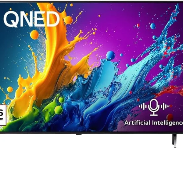 تلفزيون LG ذكي 65QNED80T6B 65 بوصة QNED80T 4 كيه بتقنية الذكاء الاصطناعي ماجيك بخاصية HDR 10 ويب او اس24 2024 أسود