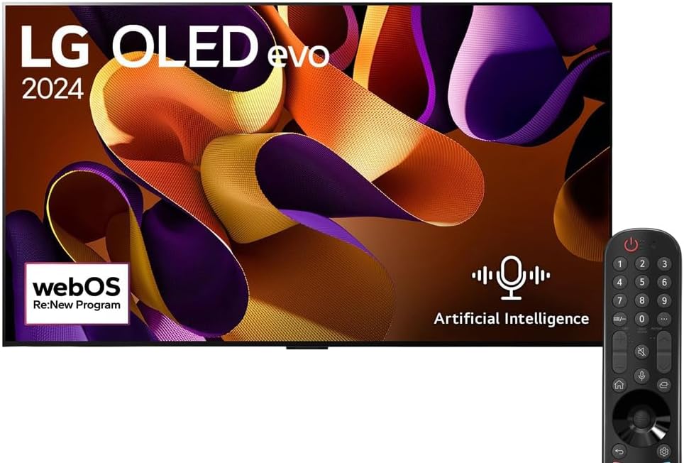 LG 83 Inch 4K OLED WebOS 24 Dolby ATMOS HDR 10 Smart TV, Dolby Vision, HLG, α11 AI Sound Pro (Virtual 11.1.2 Up-mix), Magic Remote included Evo G4 OLED83G46LA, 2 Years Warranty(2024 Model-KSA Version)