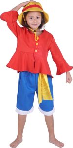 CoolChange Children's Costume by Monkey D. Luffy by Time Leap | Jacket and Trousers | Sizes: 110-150