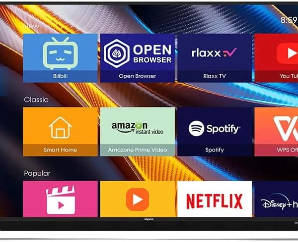 امبيكس تلفزيون ذكي LED 65 بوصة بدقة 4K UHD من التيتانيوم الترا اتش دي سمارت مع ساوند بار، أسود
