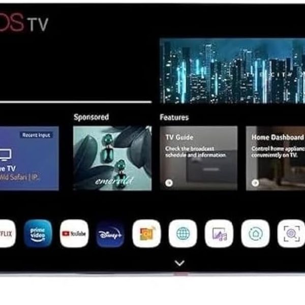 فيندو شاشة تلفزيون 50 بوصة ( ضد الكسر ) سمارت فوركي 4K ، بلوتوث، صوت دولبي، نظام تشفيل Web OS، بدون إطار ، تحكم بالشاشة عن طريق التطبيق بالجوال، 2ريموت، حامل جداري، V50G2، فضي