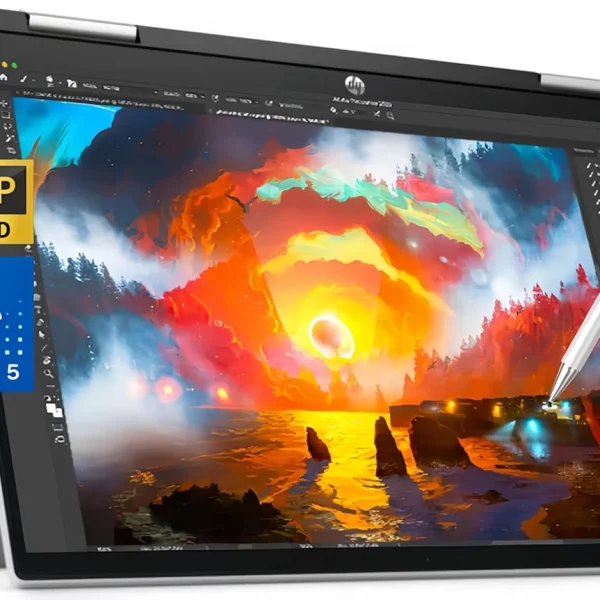 HP لابتوب بافليون x360 بشاشة لمس 14 انش 2 في 1، انتل 10 كور 5 120U (بيتس i7 1355U)، 1080p IPS، واي فاي 6، كيبورد باضاءة خلفية، ويندوز 11 مع قلم ستايلس (16GB RAM | 1TB PCIe SSD)