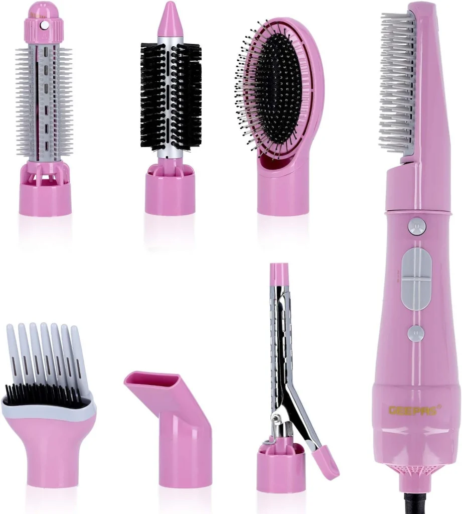 Geepas Beauty 8 In 1 Hair Styler, Straighter, Style And Create Volume - All In One, Assorted Color