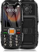 جوال لكبار السن بزر كبير، غير مقفل والاطفال، شاشة HD 1.77 انش، بطارية 9800mAh (عمر طويل) مصباح يدوي + 9 ارقام عائلية، اسود