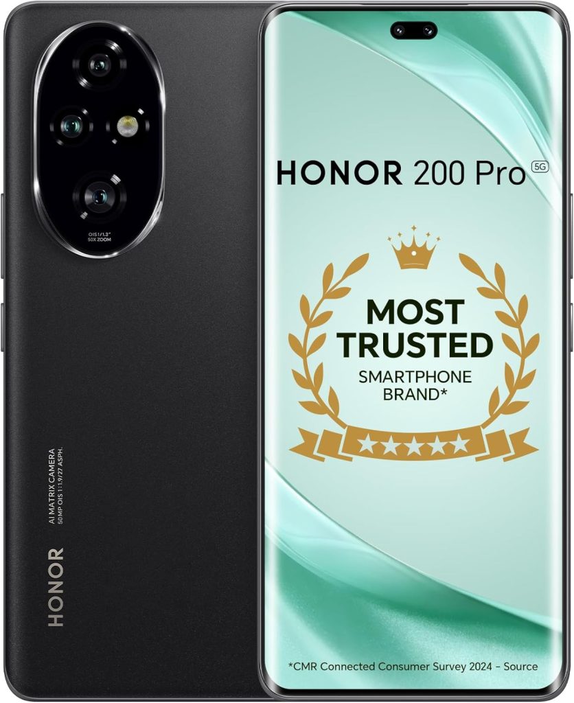 اونر 200 برو 5G اسود 12GB+512GB | شاشة اموليد رباعية منحنية 6.75 انش | كاميرا مزدوجة OIS 50MP+50MP+12MP | سيلفي 50MP | سناب دراغون 8s الجيل الثالث | ماجيك او اس 8.0 يعمل بالذكاء الاصطناعي |