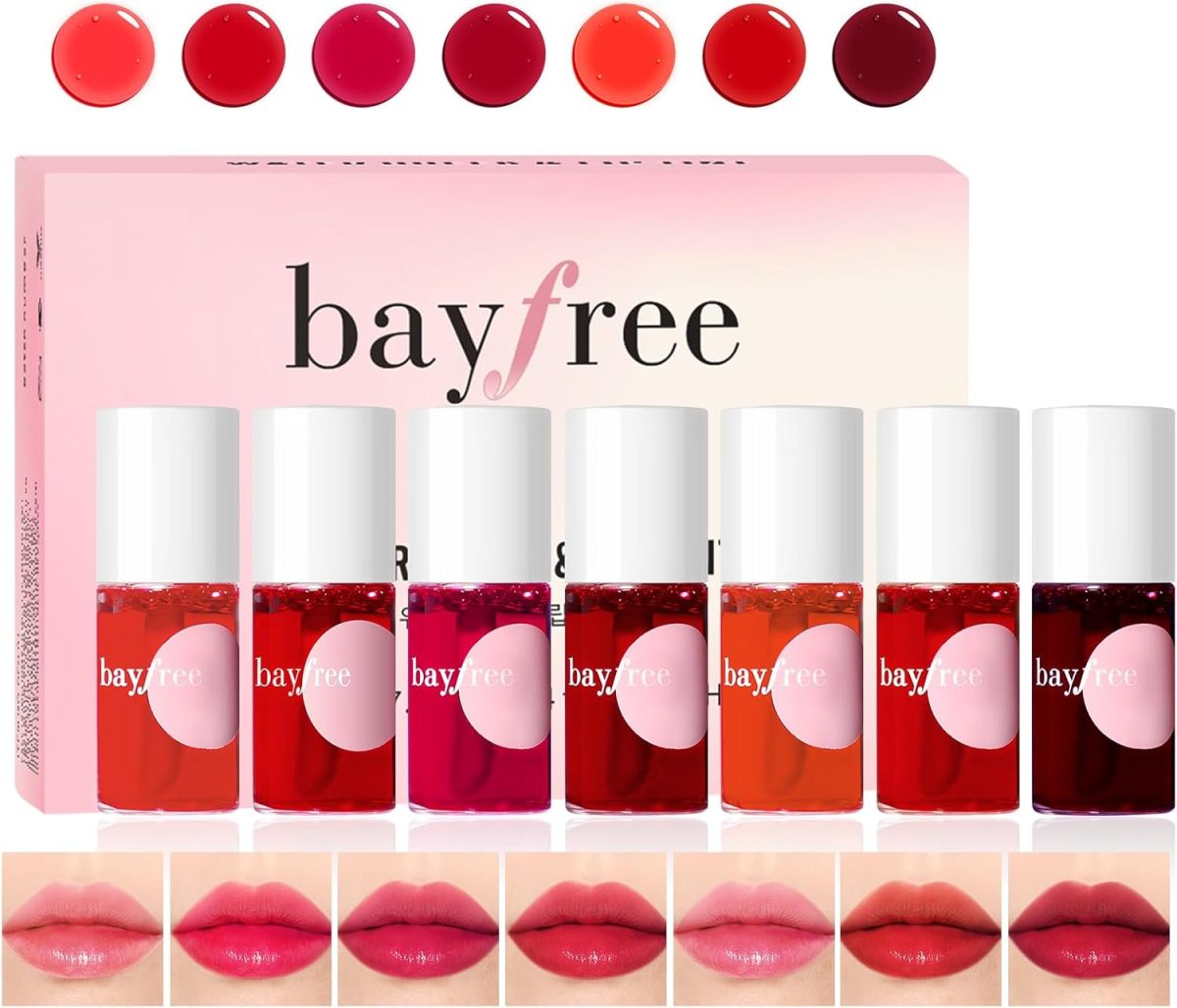 Lip Tint Stain Set, Lip Stain Long Lasting Waterproof, Lightweight, Non-sticky, Transfer-Proof, Matte Finish (fruit land)