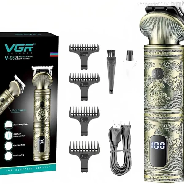 في جي ار ماكينة حلاقة الشعر V-962 قابلة لاعادة الشحن - ماكينة حلاقة وتشذيب اللحية