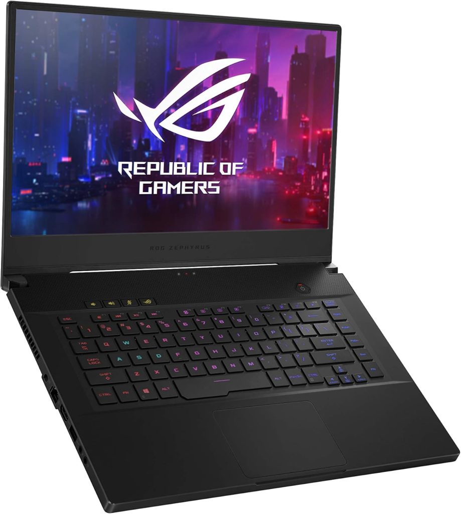 لابتوب روج زيفيروس M GU502GW روج زيفيروس ام، شاشة IPS بدقة FHD مقاس 15.6 انش 240 هرتز، جيفورس RTX 2070 كور i7,9750HL، DDR4 سعة 16 جب، PCIe SSD سعة 1 تيرا، ويندوز 10 هوم، GU502GW,AH76