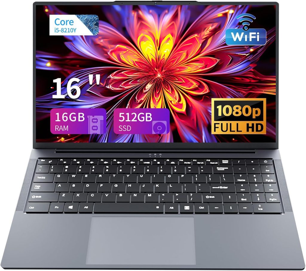 لابتوب العاب i5 حتى 3.60GHZ، لابتوب 16 انش RAM 16GB وSSD 512GB، لابتوب HD 1920X1200، كيبورد باضاءة خلفية، واي فاي 5 نوت بوك، فتحة 180 زاوية للطلاب والاعمال