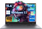 لابتوب جيمي بوك برو 14 انش انتل سيليرون N5100 8GB DDR4 256GB SSD دقة 2160x1440 كيبورد باضاءة خلفية USB-C ويندوز 11 نوت بتصميم رفيع وخفيف