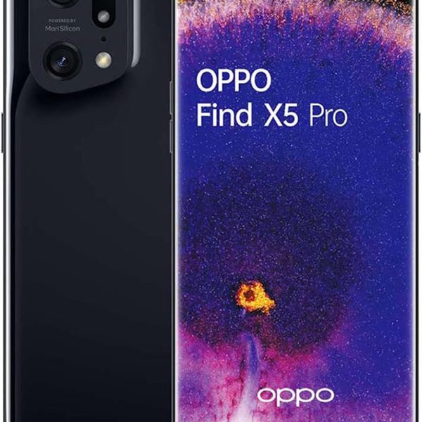 اوبو جوال فايند X5 برو ثنائي شرائح الاتصال - روم 256GB - RAM 12GB بدون CDMA GSM فقط هاتف ذكي 5G مفتوح من المصنع اسود لامع - اصدار عالمي