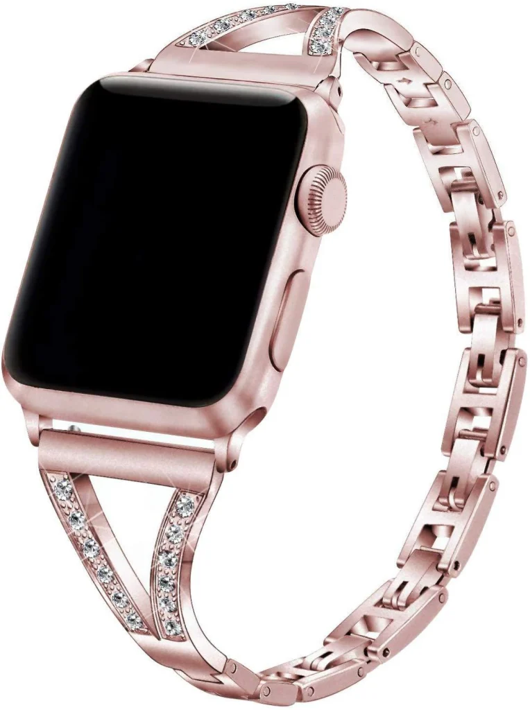 Kompatibel mit Apple Watch 38mm 40mm 41mm 42mm 44mm 45mm 46mm 49mm Glitzer Armband, Metall Armbänder Einstellbar Ersatzarmband Kompatibel mit iwatch Ultra 1/2 Serie Series 10 9 8 7 6 5 4 3 2 1 SE