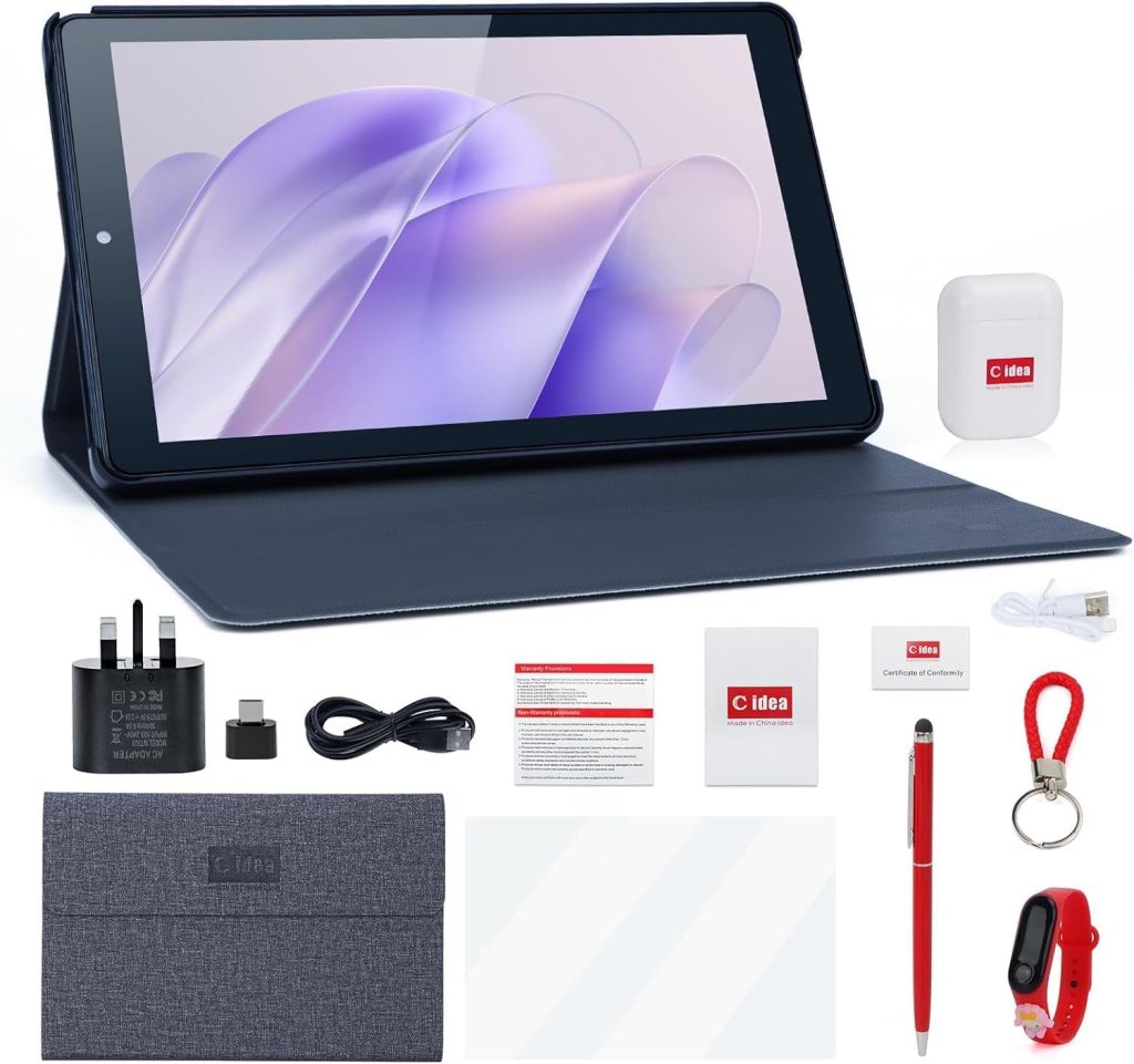 تابلت سي ايديا 9 انش 8GB+512GB واي فاي 5G LTE اندرويد 12 قابل للتوسيع 512GB TF 5MP+8MP كاميرا مزدوجة مع حافظة للبالغين والمراهقين CM915 رمادي