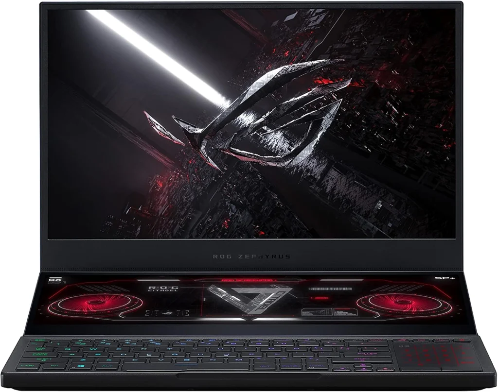 لابتوب العاب اسوس روج زيفيرس ديو SE 15 شاشة 300Hz IPS 15.6 انش عالية الجودة 120هرتز، نفيديا جيفورسRTX 3080، AMD رايزن 9 5900HX 32GB 2TB و2TB ريد 0 SSD كيبورد باضاءة RGB، ويندوز 10 برو، GX551QS-XS99