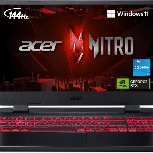 لابتوب ايسر نيترو 5 ‏AN515-58-57Y8 للألعاب بمعالج انتل كور ‏i5-12500H وبطاقة رسومات انفيديا جيفورس ‏RTX 3050 وشاشة 15.6 بوصة ‏IPS FHD ومعدل ‏144Hz و‏DDR4 16GB وSSD 512GB وواي فاي 6 وكيبورد RGB مضيء