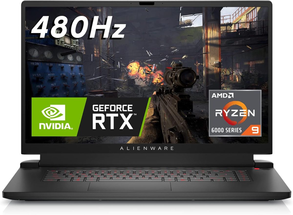 الينوير لابتوب العاب M17R5 بشاشة 17.3 انش FHD 480Hz ومعالج AMD رايزن 9-6900HX، ذاكرة RAM DDR5 32GB وSSD 1TB وانفيديا جيفورس RTX 3080 GDDR6، ويندوز 11 هوم، دعم لمدة عام - دارك سايد اوف ذا مون، اسود