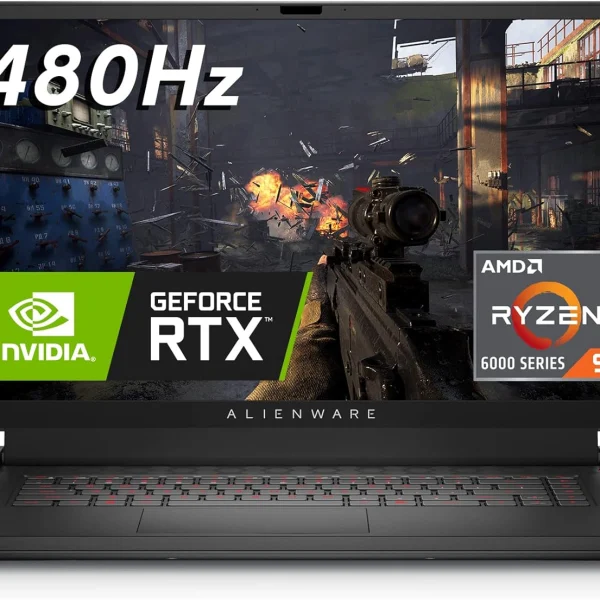 الينوير لابتوب العاب M17R5 بشاشة 17.3 انش FHD 480Hz ومعالج AMD رايزن 9-6900HX، ذاكرة RAM DDR5 32GB وSSD 1TB وانفيديا جيفورس RTX 3080 GDDR6، ويندوز 11 هوم، دعم لمدة عام - دارك سايد اوف ذا مون، اسود