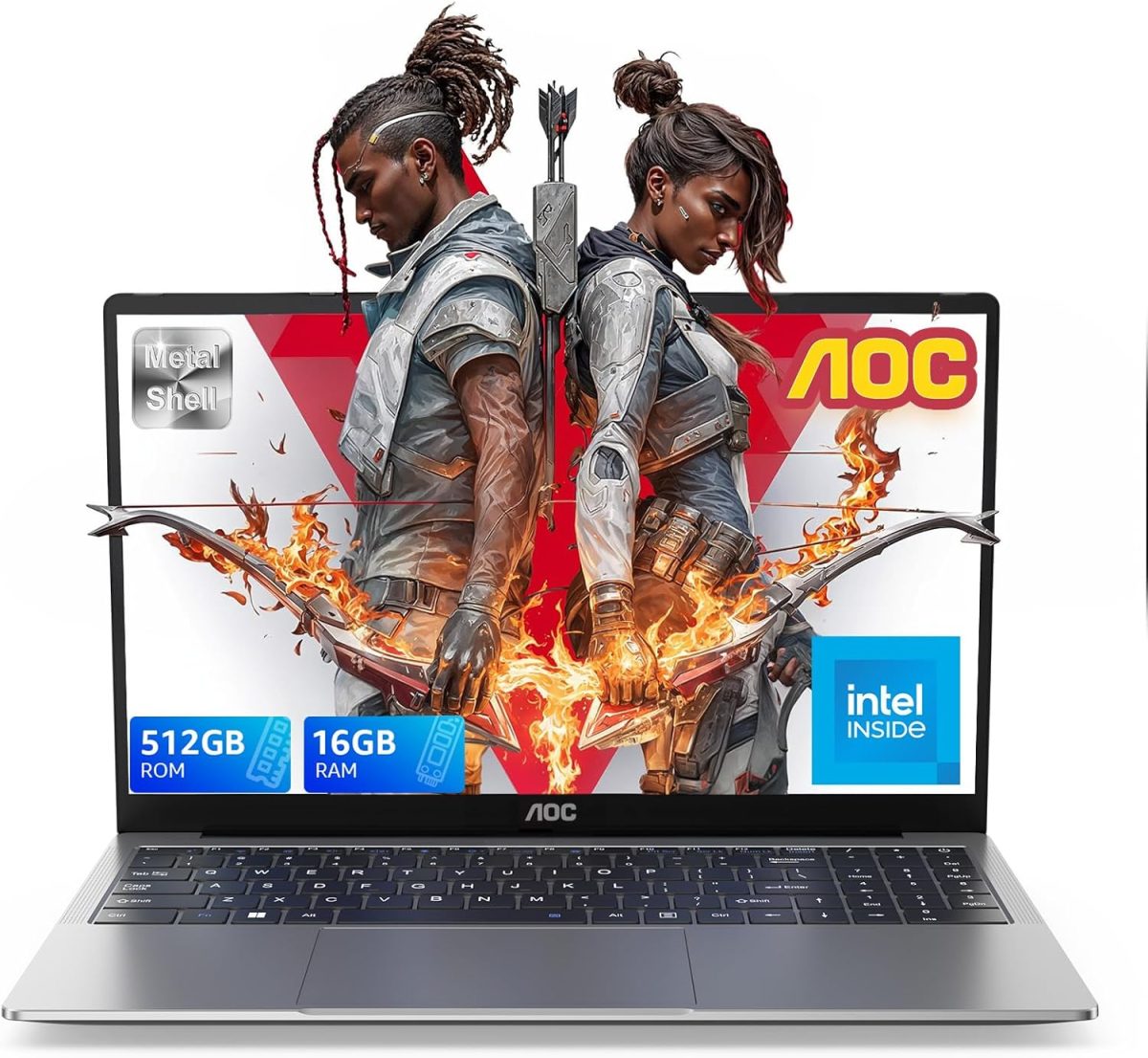 لابتوب 16GB RAM 512GB SSD بشاشة FHD 15.6 انش (حتى 3.6GHz) ويندوز 11، خفيف ورفيع، هيكل معدني، كاميرا ويب، نوع C، USB3.2