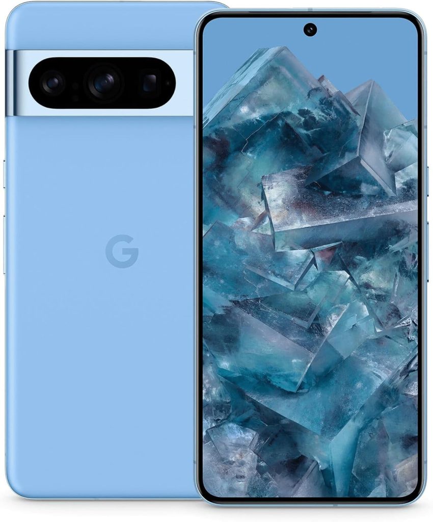 جوجل بيكسل 8 برو شبكة الجيل الخامس 5G | ثنائي شرائح الاتصال غير مقفل شريحة نانو اتصال الكترونية | هاتف ذكي اندرويد 6.7 انش 128GB + 12GB RAM باي، متعدد الألوان