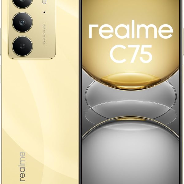 ريلمي جوال ذكي C75 ثنائي شرائح الاتصال 4G LTE، ذاكرة RAM 8 جيجا بايت+ تخزين 256 جيجا بايت، بطارية 6000 ميلي أمبير في الساعة، شاشة 6.72 بوصة FHD+ وكاميرا مزدوجة 50 ميجابكسل (ذهبي (لايتنينج جولد))