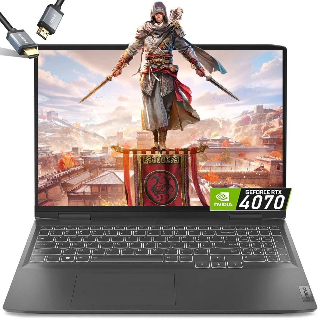كمبيوتر محمول للألعاب من لينوفو LOQ 15 ببطاقة RTX4060، معالج AMD رايزن 7 7840HS/بشاشة FHD IPS 15.6 144Hz/بتقنية جي سينك/كيبورد بإضاءة خلفية - واي فاي 6/USB نوع C/ويندوز 11/كاميرا ويب FHD - 2023 (64GB