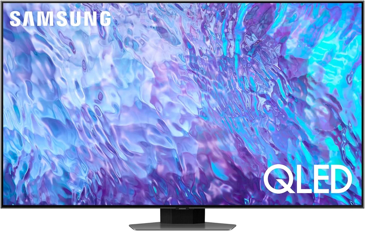 سامسونج تلفزيون 55 بوصة QLED معالج كوانتوم عصبي HDR+ - QA55Q80CAUXSA (موديل 2023)، أزرق