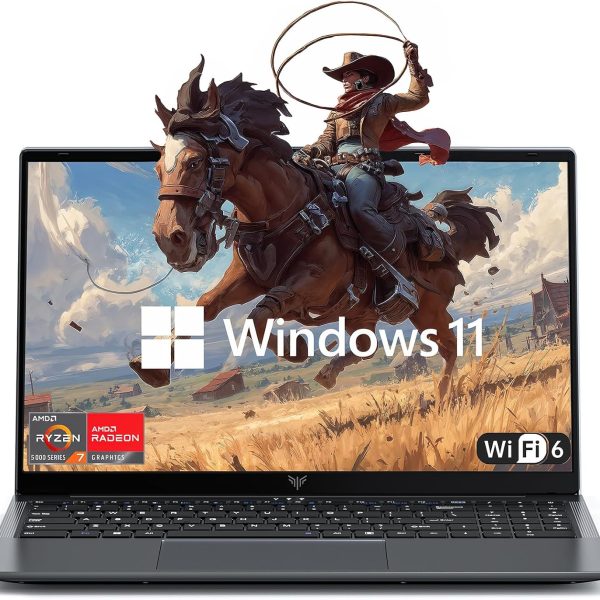 لابتوب العاب ايه ام دي رايزن 7-5825U 15.6 انش IPS 16GB DDR4 512GB NVMe SSD باضاءة خلفية وكيبورد رقمي وواي فاي 6 وHDMI وUSB-C وUSB 3.2 وTRRS وكاميرا ويب وويندوز ولابتوب للاعمال من ايس ماجيك
