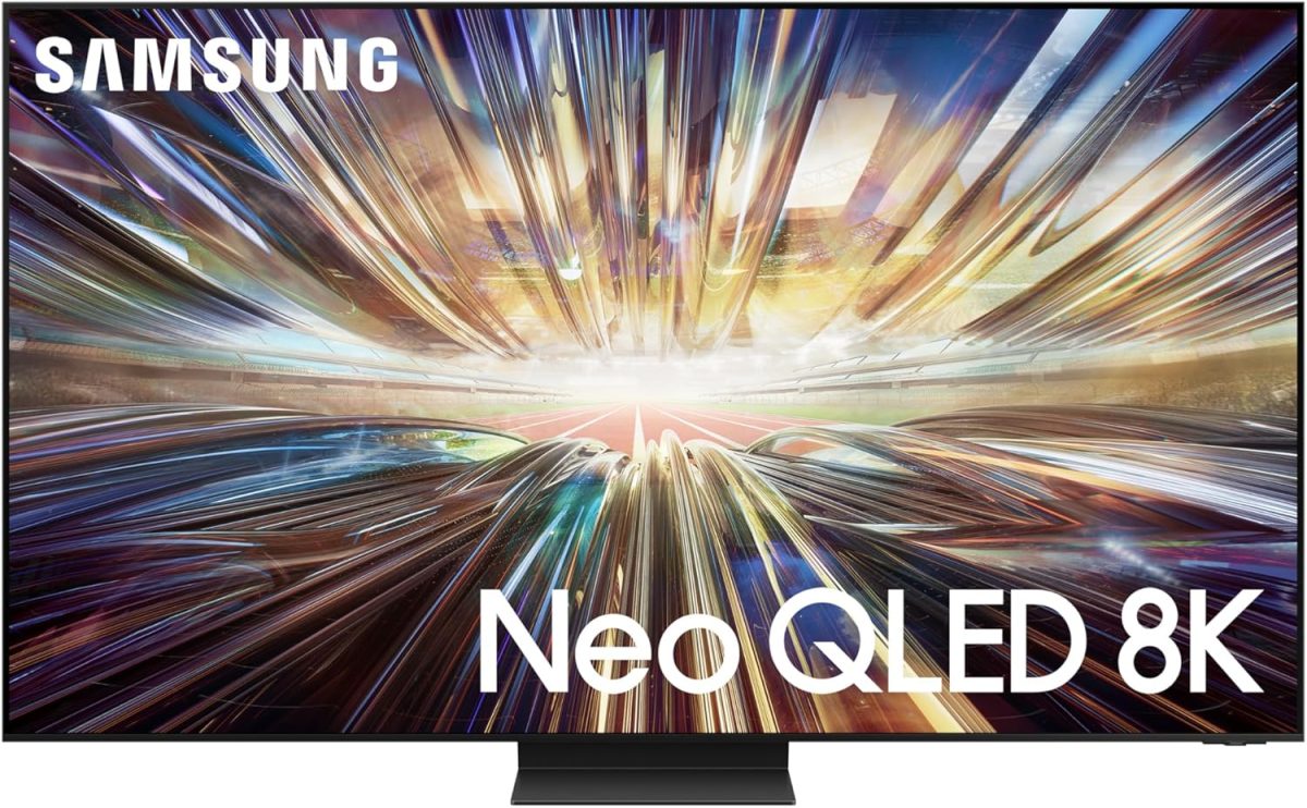 شاشة نيو من سامسونج 65 بوصة 8K بالذكاء الاصطناعي QLED HDR لتحسين جودة الصورة ومعالج NQ8 AI الجيل الثاني، كوانتوم ماتريكس، نظام تشغيل سامسونج تايزن، أسود جرافيت (2024، إصدار السعودية) QA65QN800DUXSA