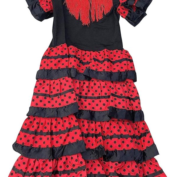 BETTER WITH FRIENDS 2 Years Girls' Dress for Flamingo or Sevillanas, Traditional Spanish Colours