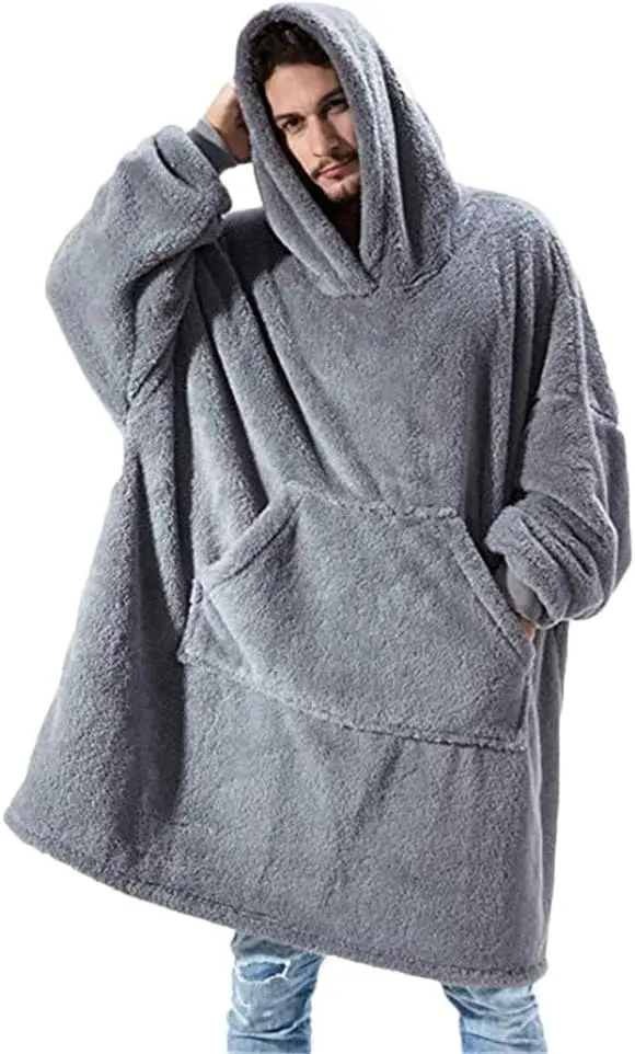 TRISTIN Women Sherpa Fluffle Sweatshirt Blanket Lengthen Warm Cozy Oversized